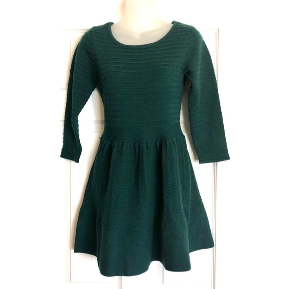 Jessica Simpson Green Fit and Flare Sweater Dress